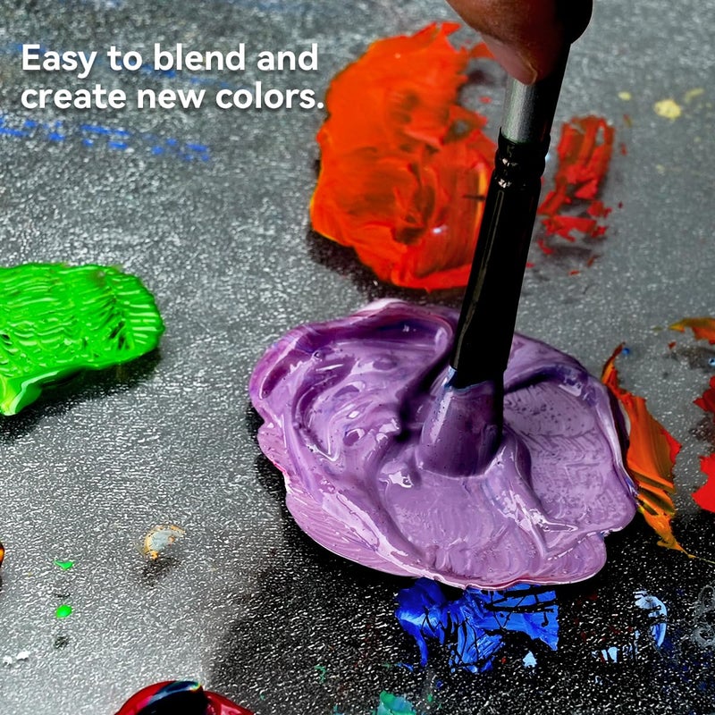 PHOENIX Acrylic Paint Set, 24x12ml Tubes, Non-toxic Craft Paints for Canvas, Paper, Wood, Ceramic, Acrylic Painting Art Supplies for Adults, Beginners - Image 5